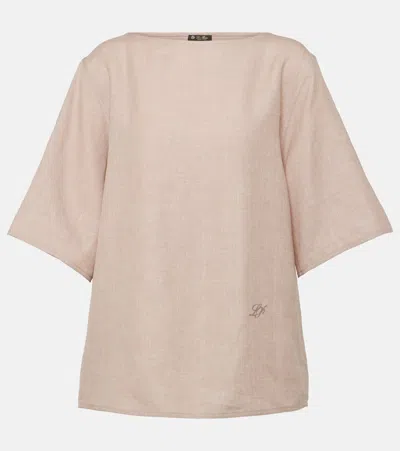 Loro Piana Linen And Wool-blend Top In Grau