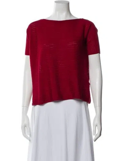 Pre-owned Loro Piana Linen Bateau Neckline Sweater In Red