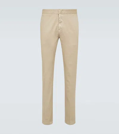 Loro Piana Linen-blend Chinos In Beige