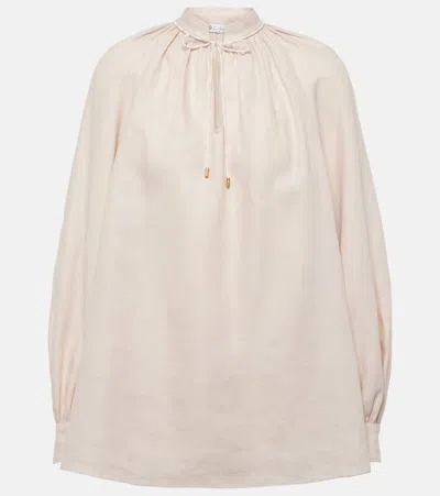 Loro Piana Linen Blouse In Clear Seashell