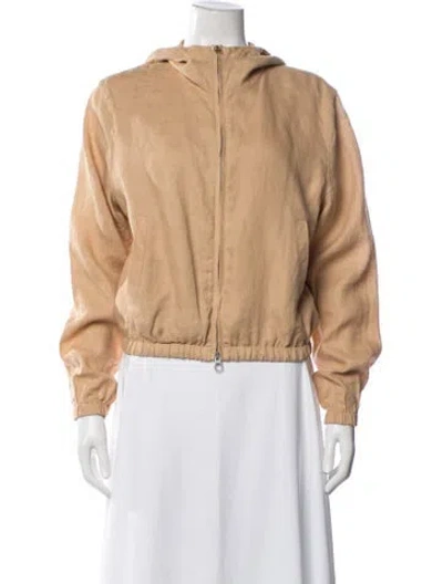 Pre-owned Loro Piana Linen Bomber Jacket In Brown