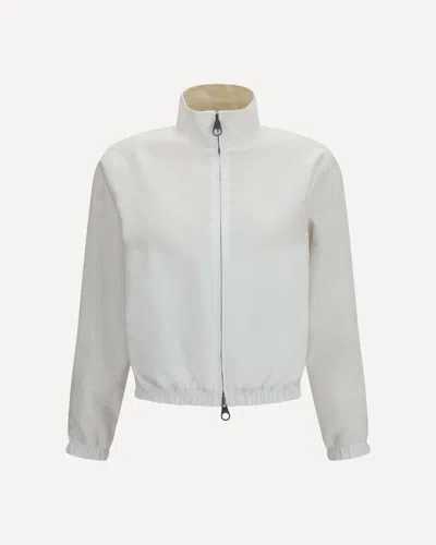 Loro Piana Linen Bomber Jacket With Rain System In White