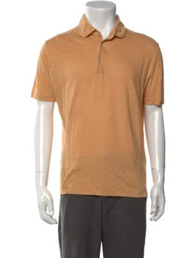 Pre-owned Loro Piana Linen Collar Polo Shirt In Orange