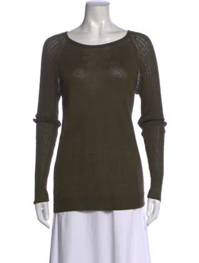 Pre-owned Loro Piana Linen Crew Neck Sweater In Green