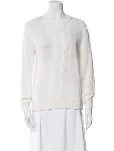 Pre-owned Loro Piana Linen Crew Neck Sweater In Neutral