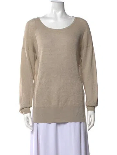 Pre-owned Loro Piana Linen Crew Neck Sweater In Neutrals