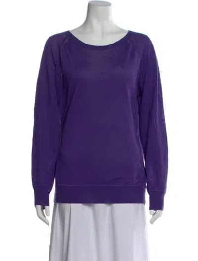 Pre-owned Loro Piana Linen Crew Neck Sweater In Purple