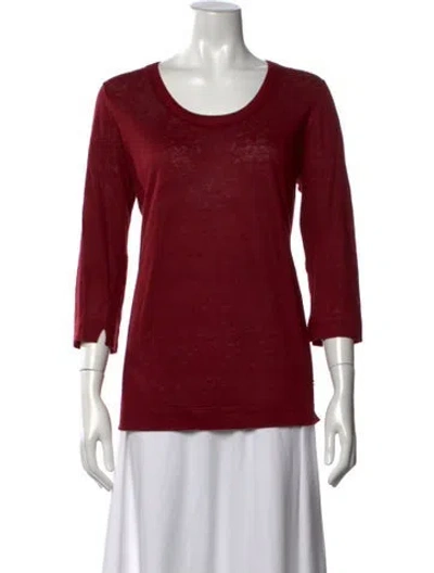 Pre-owned Loro Piana Linen Crew Neck Sweater In Red