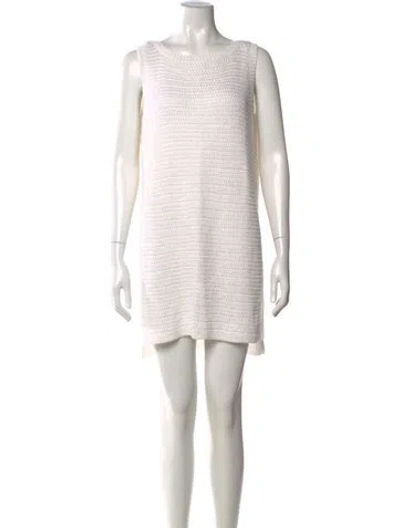 Pre-owned Loro Piana Linen Crew Neck Sweater In White