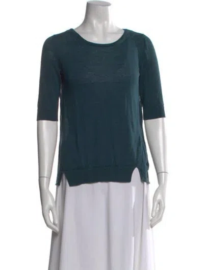 Pre-owned Loro Piana Linen Crew Neck Top In Blue