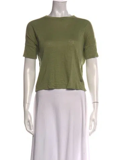 Pre-owned Loro Piana Linen Crew Neck Top In Green