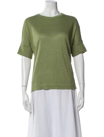 Pre-owned Loro Piana Linen Crew Neck T-shirt In Green