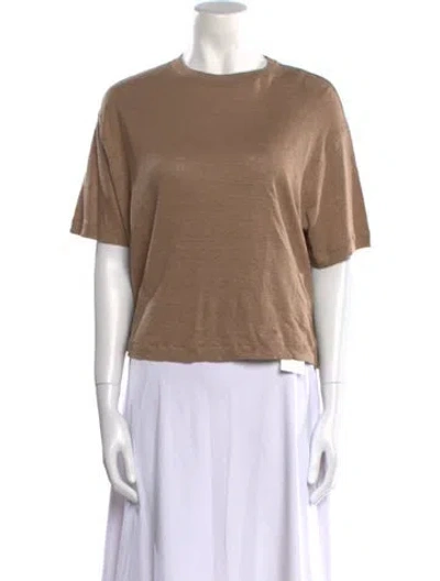 Pre-owned Loro Piana Linen Crew Neck T-shirt In Neutral
