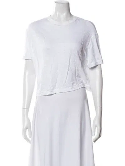 Pre-owned Loro Piana Linen Crew Neck T-shirt In White