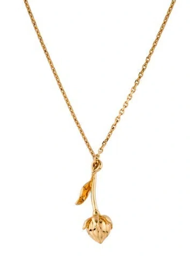 Pre-owned Loro Piana Linen Flower Bud Necklace, 23" In Multi