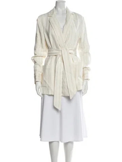 Pre-owned Loro Piana Linen Flower Linen Jacket In Neutral