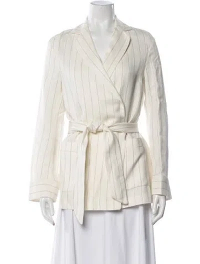 Pre-owned Loro Piana Linen Flower Linen Jacket In Neutrals