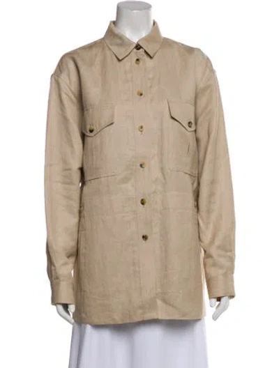 Pre-owned Loro Piana Linen Flower Linen Utility Jacket In Neutral