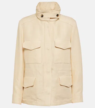 Loro Piana Linen Jacket In Brown