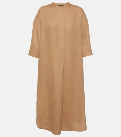 Loro Piana Linen Kaftan In Beige