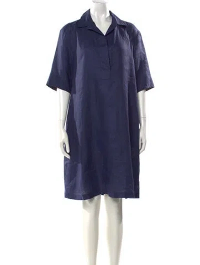 Pre-owned Loro Piana Linen Knee-length Dress In Blue