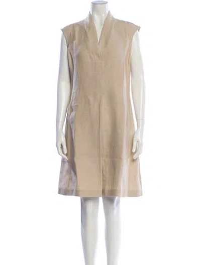 Pre-owned Loro Piana Linen Knee-length Dress In Neutral