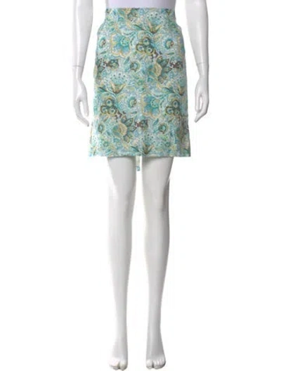 Pre-owned Loro Piana Linen Knee-length Skirt In Blue