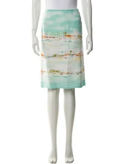 Pre-owned Loro Piana Linen Knee-length Skirt In Green