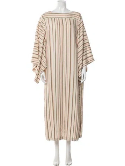 Pre-owned Loro Piana Linen Long Dress In Neutrals