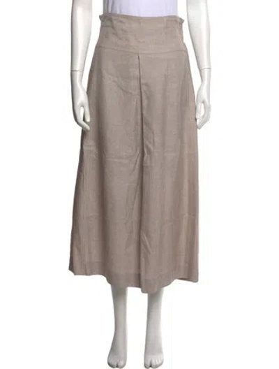 Pre-owned Loro Piana Linen Long Skirt In Neutral