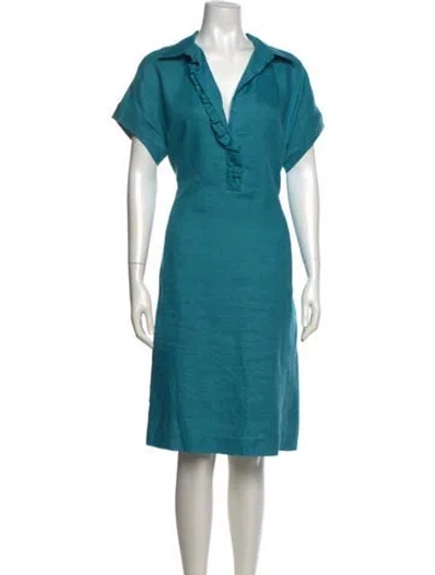 Pre-owned Loro Piana Linen Midi Length Dress In Blue
