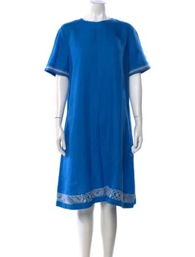 Pre-owned Loro Piana Linen Midi Length Dress In Blue
