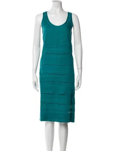 Pre-owned Loro Piana Linen Midi Length Dress W/ Tags In Blue