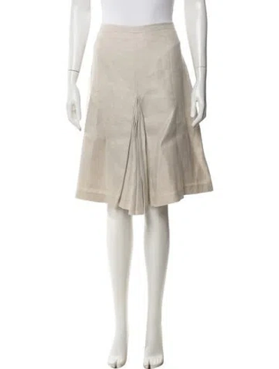 Pre-owned Loro Piana Linen Midi Length Skirt In Neutral