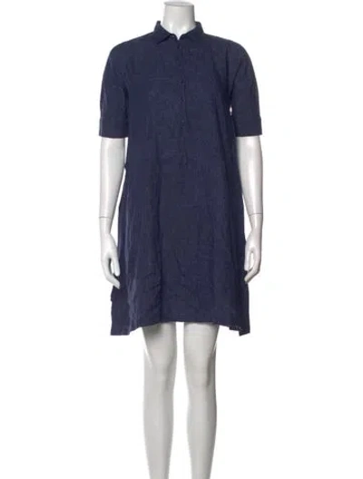 Pre-owned Loro Piana Linen Mini Dress In Blue