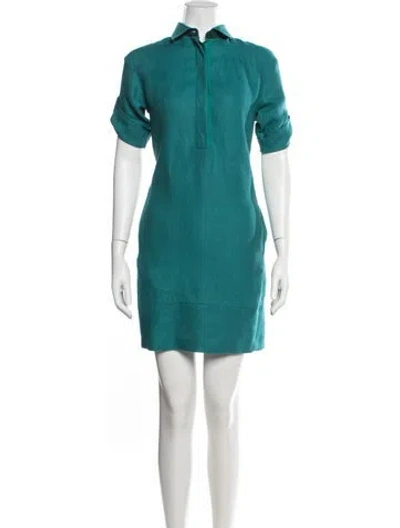 Pre-owned Loro Piana Linen Mini Dress In Blue