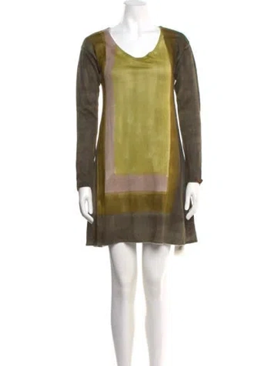 Pre-owned Loro Piana Linen Mini Dress In Green