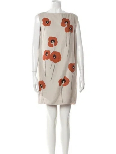 Pre-owned Loro Piana Linen Mini Dress In Neutral