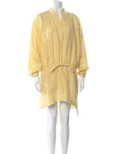 Pre-owned Loro Piana Linen Mini Dress In Yellow