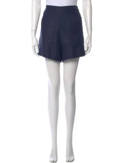 Pre-owned Loro Piana Linen Mini Shorts In Blue