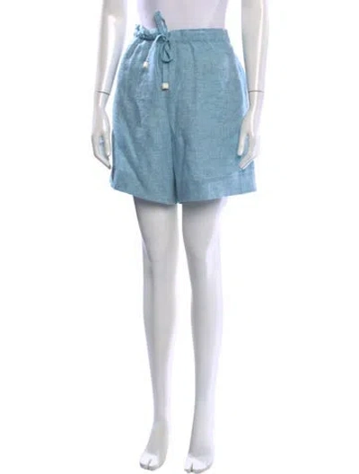 Pre-owned Loro Piana Linen Mini Shorts In Blue