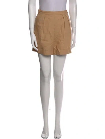 Pre-owned Loro Piana Linen Mini Shorts In Neutral