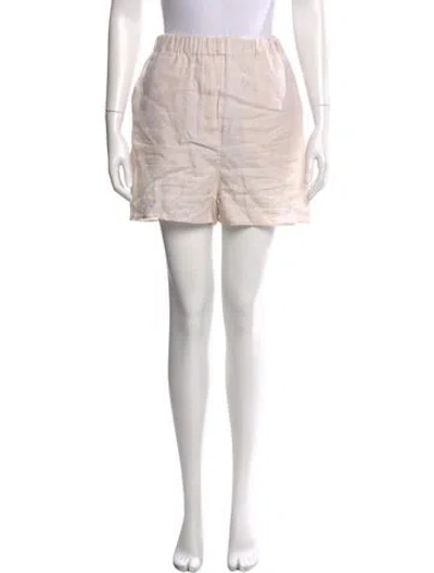 Pre-owned Loro Piana Linen Mini Shorts In Pink
