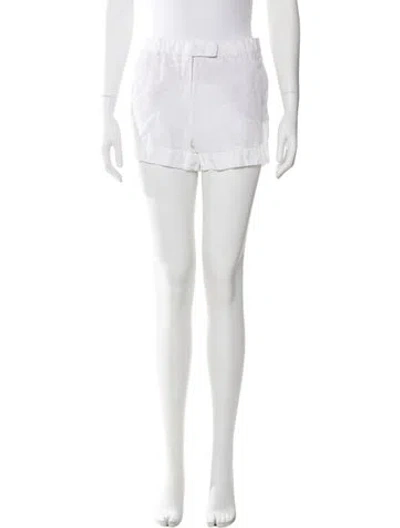 Pre-owned Loro Piana Linen Mini Shorts In White