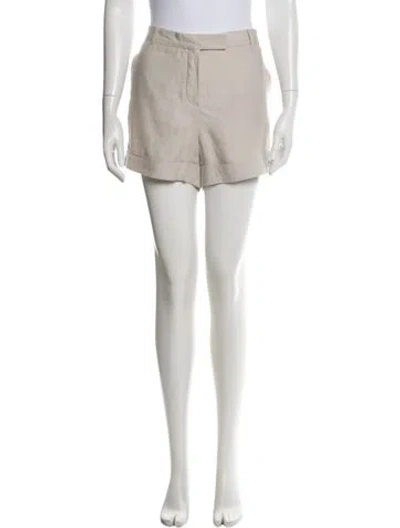Pre-owned Loro Piana Linen Mini Shorts In White