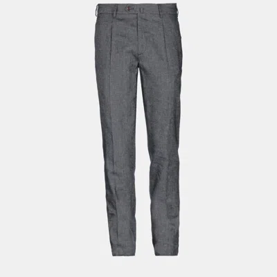 Pre-owned Loro Piana Linen Pants 58 In Grey