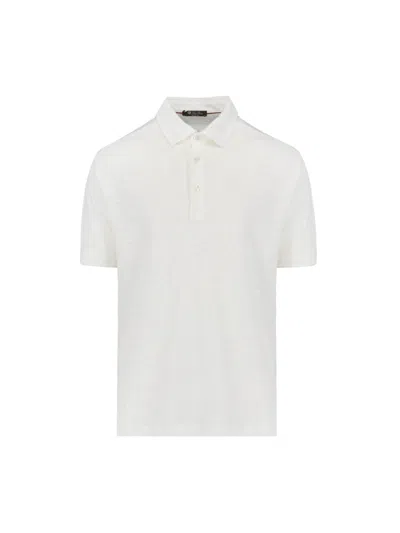 Loro Piana Linen Polo Shirt In White