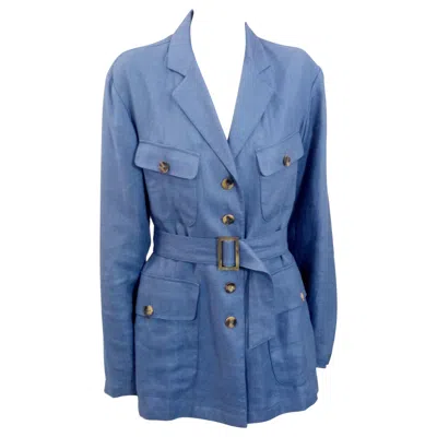 Pre-owned Loro Piana Linen Safari Jacket In Purple