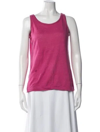 Pre-owned Loro Piana Linen Scoop Neck Top In Pink