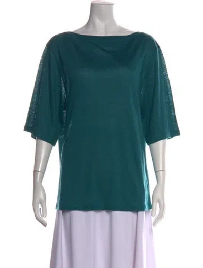 Pre-owned Loro Piana Linen Scoop Neck T-shirt W/ Tags In Green